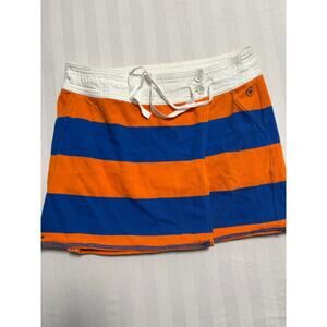 Converse Orange Blue Striped Mini Skirt Size Small